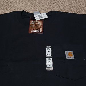 Black Carhartt short sleeve cotton knit with front pocket